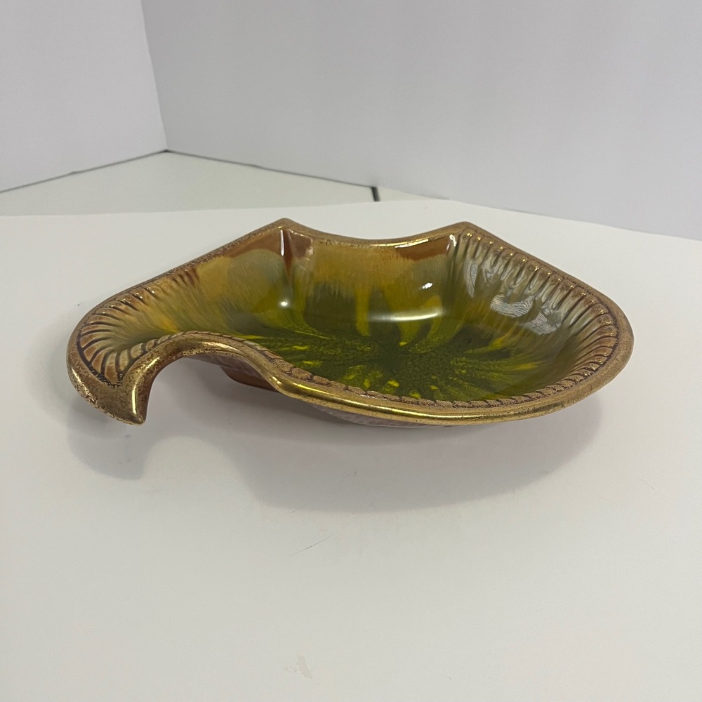 California Originals Vintage Mid Century Drip Glaze Ceramic Dish Cal 144-63 USA